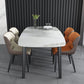 Faux Leather Armless Dining Chairs Modern Steel Legs Dining Side Chair