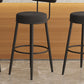 Modern Armless Backrest Counter Stool Iron Dining Room Bar Stool with Cushion and Pedal Clearhalo 'Bar Furniture' 'Bar Stools' 'bar_stools' 'furn' 'furn_bar_stools' 'Furniture' 'furniture_bar_stools' 'Kitchen & Dining Furniture' 1200x1200_f08f3808-7cb5-4e8c-9e04-b61922245382