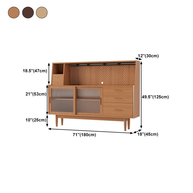 5-Drawer Pine Wood Credenza Modern Glass Sliding Door Cabinets Sideboard for Living Room Clearhalo 'buffet_sideboard' 'Buffets & Sideboards' 'furn' 'furn_buffet_sideboard' 'Furniture' 'furniture_buffet_sideboard' 'Kitchen & Dining Furniture' 1200x1200_f0905cd3-299f-42c6-911b-c09528460263