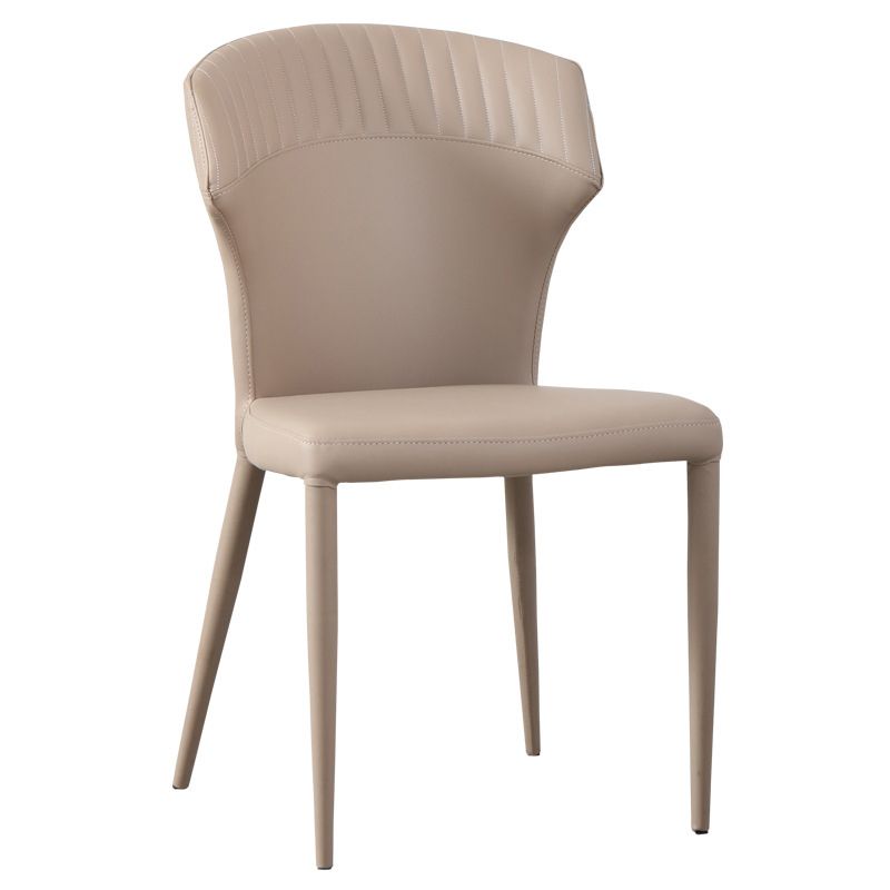 Faux Leather Dining Chairs Wingback Side Chairs with Metal Base Clearhalo 'Dining Chairs' 'Dining Tables & Seating' 'dining_chair' 'furn' 'furn_dining_chair' 'Furniture' 'Kitchen & Dining Furniture' 1200x1200_f090658d-43b1-497d-92df-6d704777b1f1