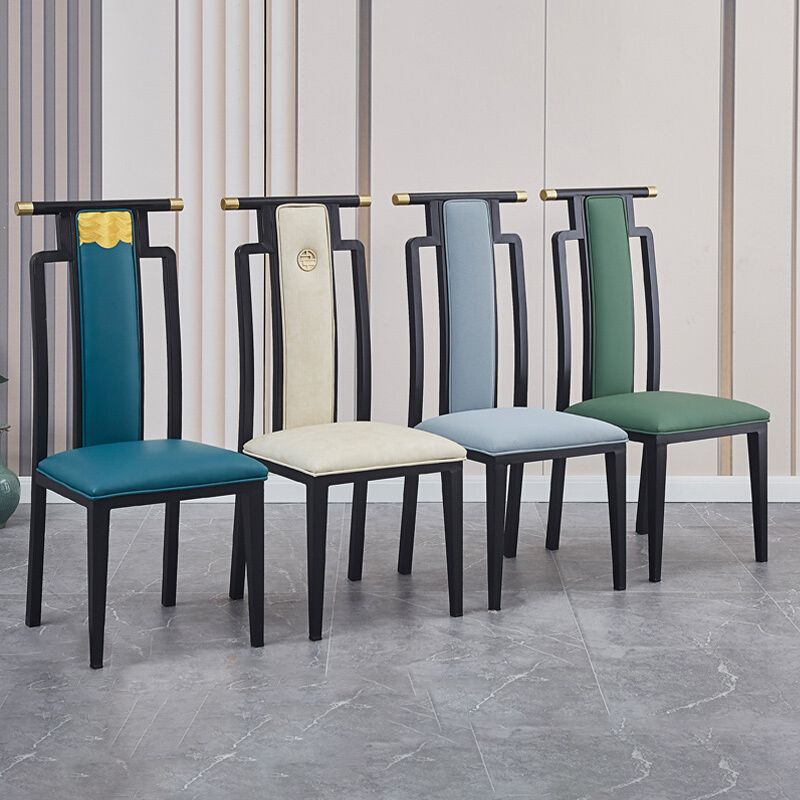 Faux Leder Esszimmerstühle Glamstil hoher Rückenstühle