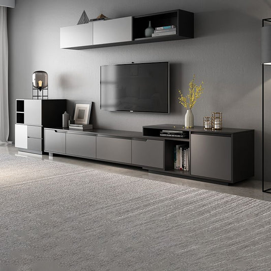 Grigio TV Stand 71 /92 - Console TV in legno scorrevole in pollici con cassetti