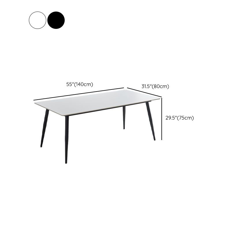 Kitchen Industrial Dinner Table Stone Rectangle 4 Legs Dining Table Clearhalo 'Dining Tables & Seating' 'Dining Tables' 'dining_table' 'furn' 'furn_dining_table' 'Furniture' 'Kitchen & Dining Furniture' 1200x1200_f091e8ce-bfe0-442d-abf6-f00ccc2b7a73