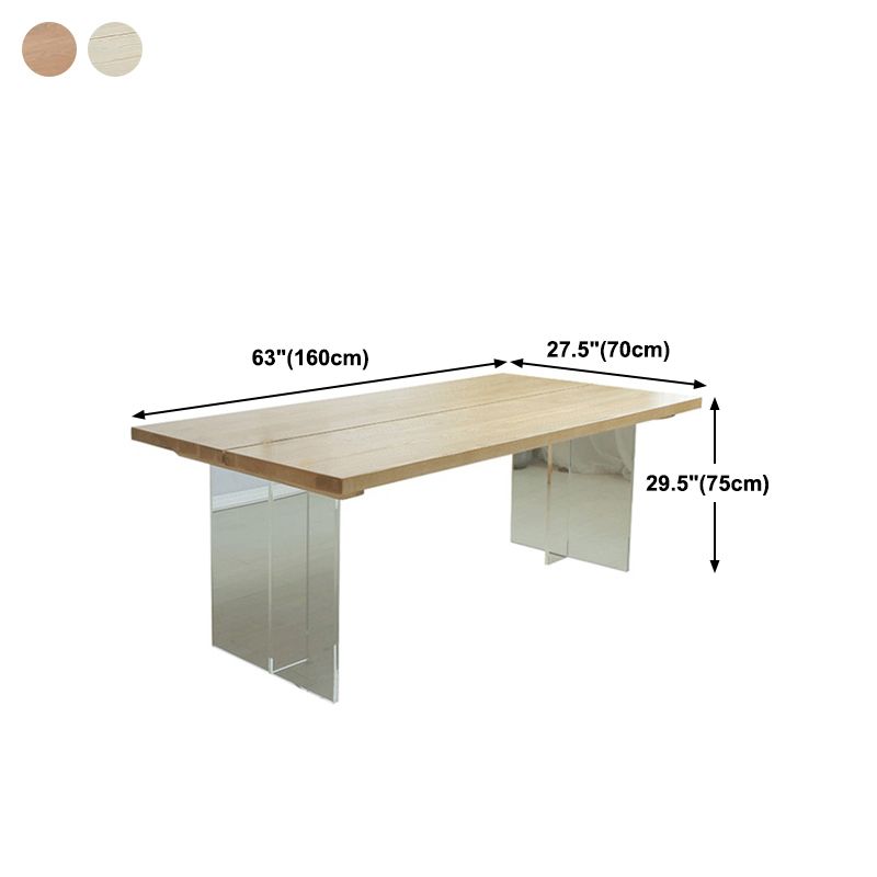 Contemporary Rectangle Wood Standard Height Table Double Pedestal Dining Table Clearhalo ' dining_table' 'Dining Tables & Seating' 'Dining Tables' 'furn' 'furn_dining_table' 'Furniture' 'furniture_dining_table' 'Kitchen & Dining Furniture' 'kitchen&dining_furn' 'kitchen' 'kitchen_dining_table' 1200x1200_f092b448-4e33-45eb-a7ae-9daa46b57afd