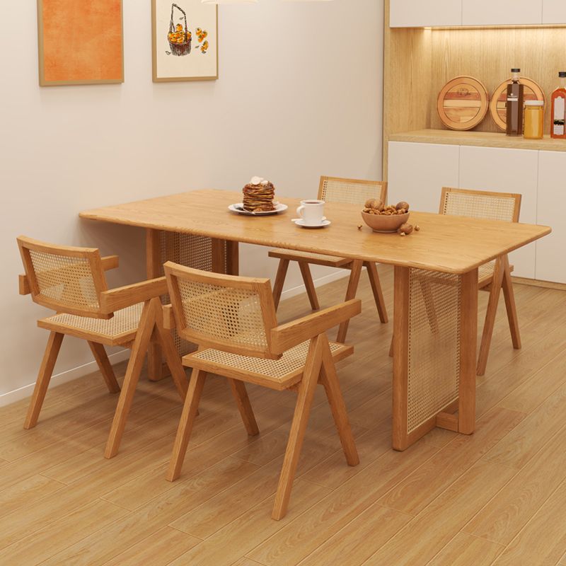 Modern Dining Set 1/2/4/5 Pcs Solid Wood Dining Table and Armless Chairs Clearhalo 'Dining Room Sets' 'Dining Tables & Seating' 'dining_room_set' 'furn' 'furn_dining_room_set' 'Furniture' 'Kitchen & Dining Furniture' 1200x1200_f093268c-dea2-4ae2-be5c-53ba26a3e00f
