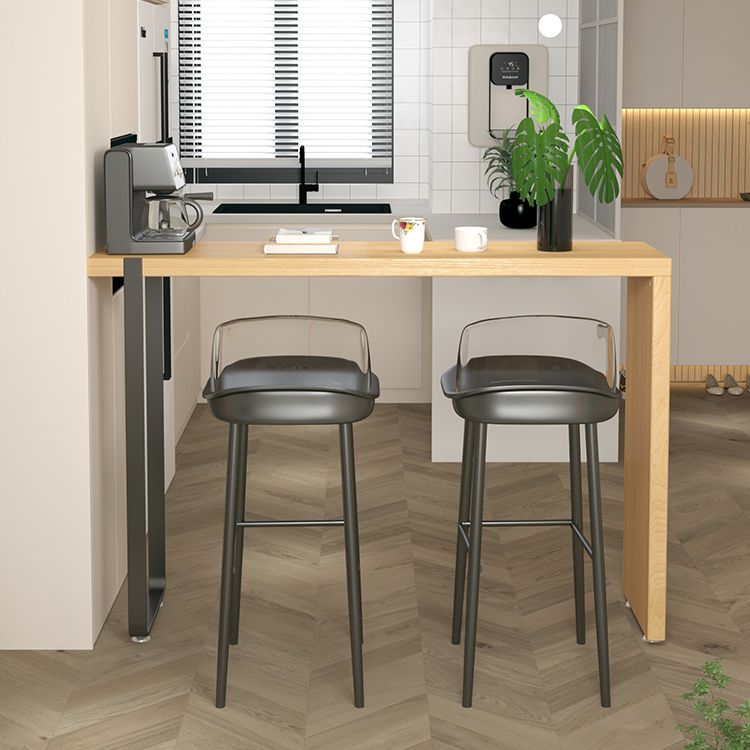 Tavolo da bar per top in legno di pino rettangolare tavolo da pub moderno con doppio piedistallo in natura