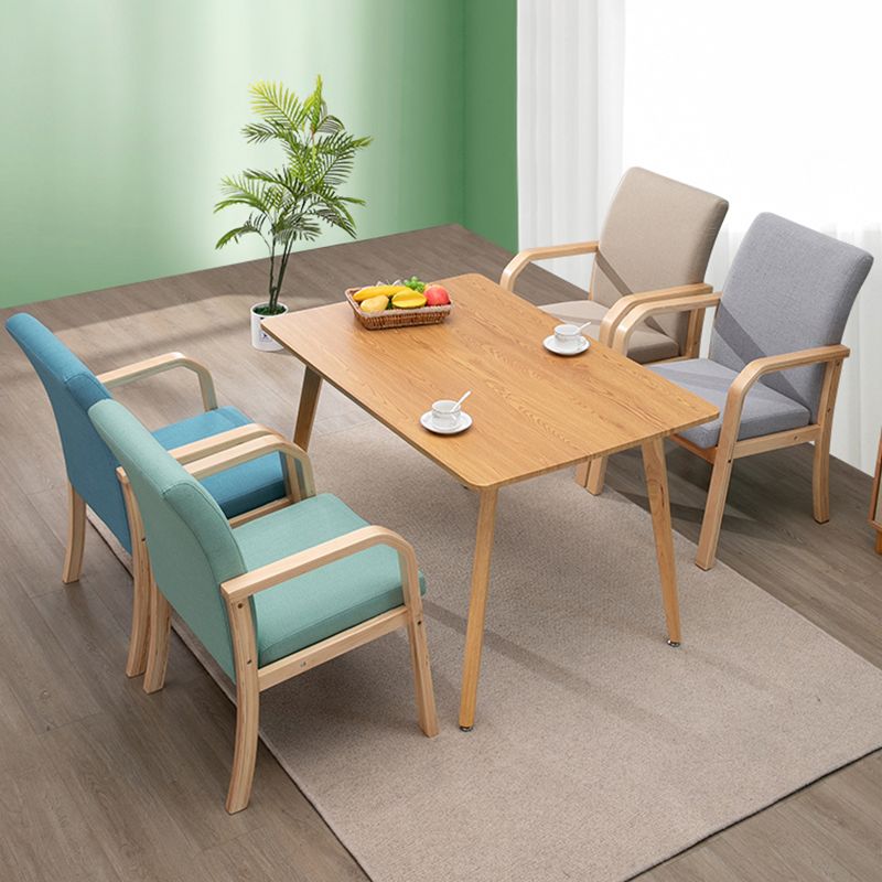 Scandinavian Home Arm Chair Solid Back Wood Upholstered Single Dining Room Chair Clearhalo ' kitchen&dining_furn' 'Dining Chairs' 'Dining Tables & Seating' 'dining_chair' 'furn' 'furn_dining_chair' 'Furniture' 'furniture_dining_chair' 'Kitchen & Dining Furniture' 'kitchen' 1200x1200_f0958a71-a188-443d-8c18-e9da8b11aa23