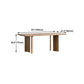 Mesa de comedor de madera rectangular Mesa de ceniza moderna en la naturaleza con 4 patas