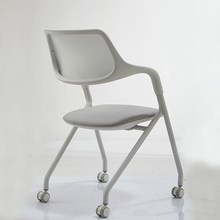 Contemporary Fixed Arms Swivel Chair Gray Cushion Conference Chair Clearhalo 'furn' 'furn_office_chair' 'Furniture' 'Office Chairs' 'Office Furniture' 'office_chair' 1200x1200_f0978e41-24c5-479c-949c-4a8f597479bf