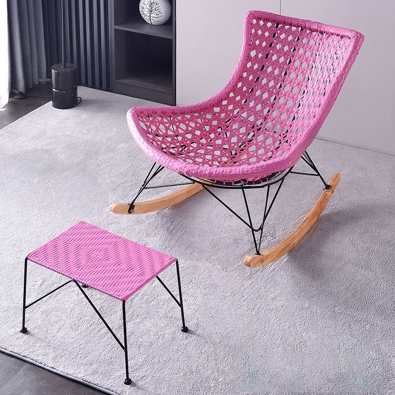 Silla de rockera de ratán contemporánea mecedora resistente a agua para sala de estar