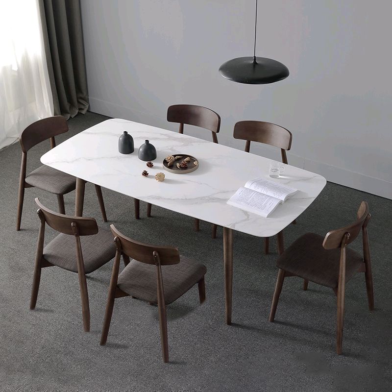 Contemporary Sintered Stone Dining Table Rectangular 4 Legs Table in White Clearhalo ' dining_table' 'Dining Tables & Seating' 'Dining Tables' 'furn' 'furn_dining_table' 'Furniture' 'furniture_dining_table' 'Kitchen & Dining Furniture' 'kitchen&dining_furn' 'kitchen' 'kitchen_dining_table' 1200x1200_f09b2a60-9a09-4da5-9209-1c1128873912