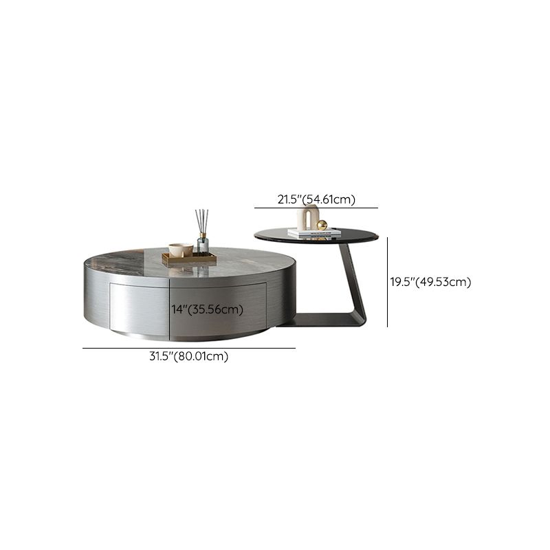 Tavolino da caffè glam del piedistallo set di tavolini con cassetto