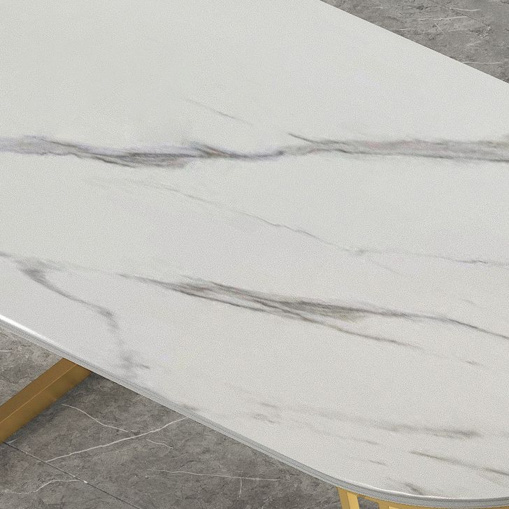 Contemporary Dining Table Sintered Stone Dining Table with Gold Double Pedestal Clearhalo ' dining_table' 'Dining Tables & Seating' 'Dining Tables' 'furn' 'furn_dining_table' 'Furniture' 'furniture_dining_table' 'Kitchen & Dining Furniture' 'kitchen&dining_furn' 'kitchen' 'kitchen_dining_table' 1200x1200_f09b5fca-d9a6-4a9a-b0f8-f9c34a6fc7de
