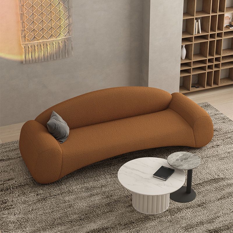 Eigentijdse strakke achterbank met ronde armbank gebogen settnee bank