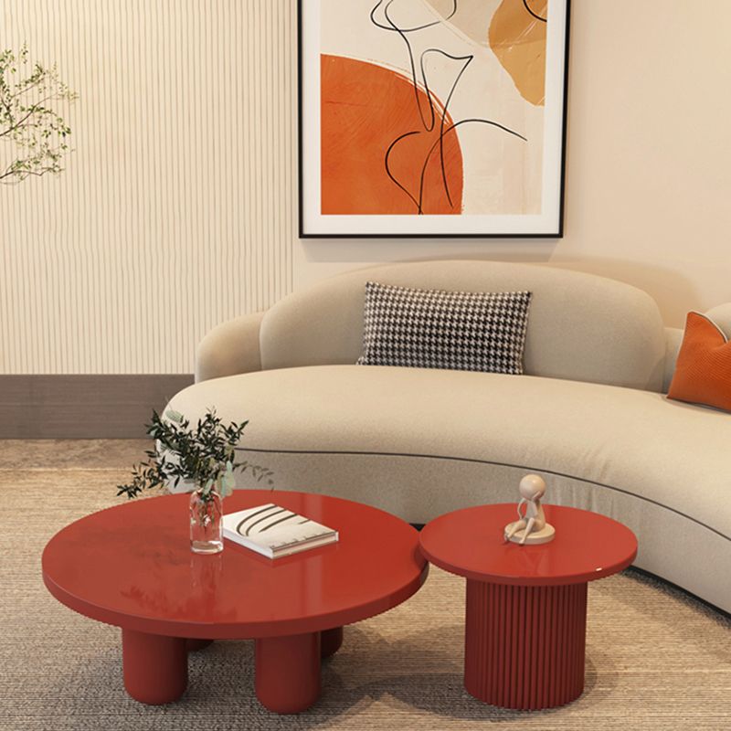 Contemporary Round Coffee Table Set Pedestal Wood Cocktail Table Clearhalo 'Coffee & Accent Tables' 'Coffee Tables' 'coffee_tables' 'furn' 'furn_coffee_tables' 'Furniture' 'Living Room Furniture' 1200x1200_f09db513-cafc-407c-9293-189f72df314f
