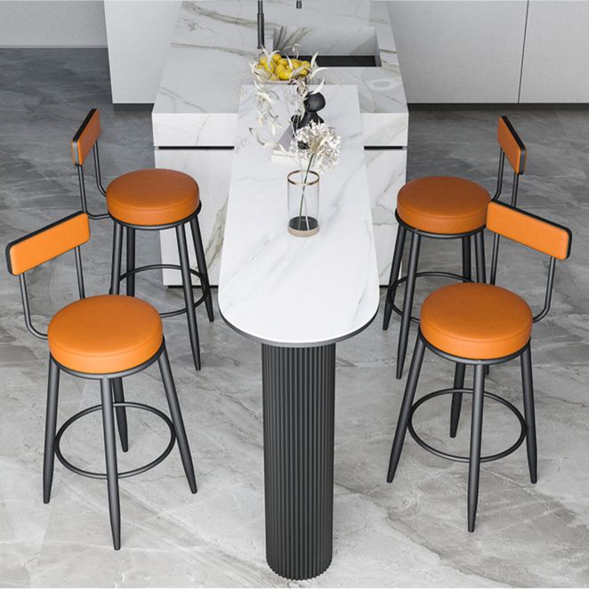 Glam Stone Pub Bar Table Indoor Iron Double Pedestal Bar Dining Table Clearhalo 'Bar Furniture' 'Bar Tables' 'bar_tables' 'furn' 'furn_bar_tables' 'Furniture' 'furniture_bar_tables' 'Kitchen & Dining Furniture' 'kitchen&dining_furn' 'kitchen' 1200x1200_f0a087cf-6b94-4828-a1c4-0de290986c17