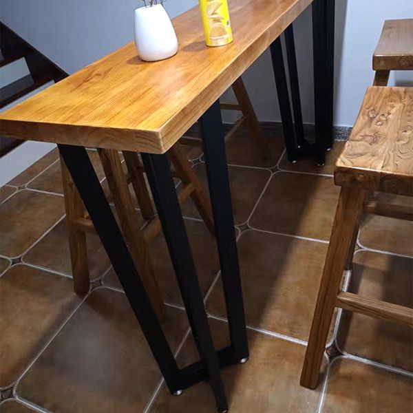 Tavolo da bar in stile contemporaneo in legno in legno a slitta tavolo da pranzo