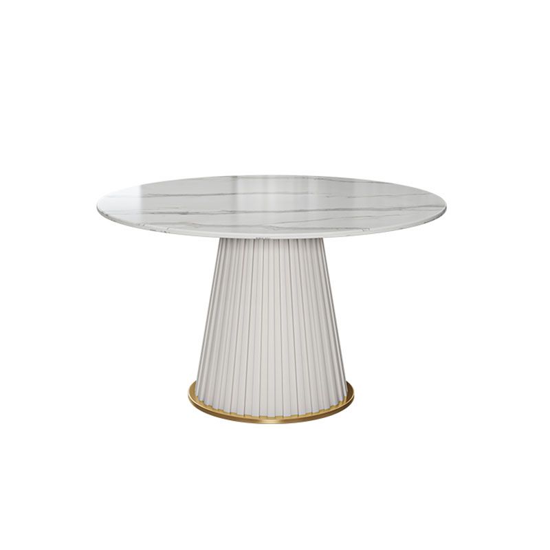 Glam Sintered Stone Dining Table Round Dining Table with Pedestal Base Clearhalo 'Dining Tables & Seating' 'Dining Tables' 'dining_table' 'furn' 'furn_dining_table' 'Furniture' 'furniture_dining_table' 'Kitchen & Dining Furniture' 'kitchen' 'kitchen_dining_table' 1200x1200_f0a24c7b-9845-49f2-a4e2-468a36009deb