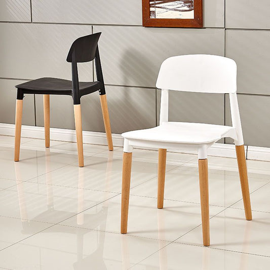 Modern White Opening Back Dining Side Chair Wood Kitchen Dining Side Chair Clearhalo ' kitchen&dining_furn' 'Dining Chairs' 'Dining Tables & Seating' 'dining_chair' 'furn' 'furn_dining_chair' 'Furniture' 'furniture_dining_chair' 'Kitchen & Dining Furniture' 'kitchen' 1200x1200_f0a36711-fa34-4238-b2b5-50769ba045cf