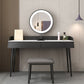 Contemporary Makeup Table Set with 2 Drawers, Black and White/Grey Make-up Vanity