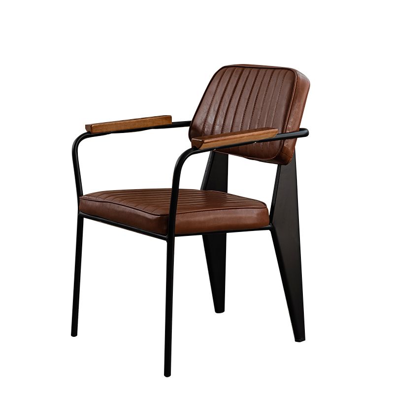 Industrial Style Leather Dining Chairs Open Back Upholstered Dining Side Chairs Clearhalo ' kitchen&dining_furn' 'Dining Chairs' 'Dining Tables & Seating' 'dining_chair' 'furn' 'furn_dining_chair' 'Furniture' 'furniture_dining_chair' 'Kitchen & Dining Furniture' 'kitchen' 1200x1200_f0a40f91-cc54-4afc-87a4-1ed128a610fa