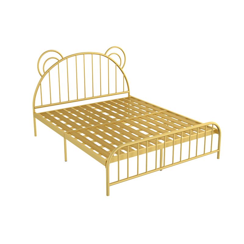 Contemporary Metal Arched Standard Bed with Open-Frame Headboard