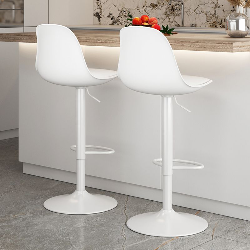Modern Bucket Adjustable Height Swivel Bar Stool with Metal Base