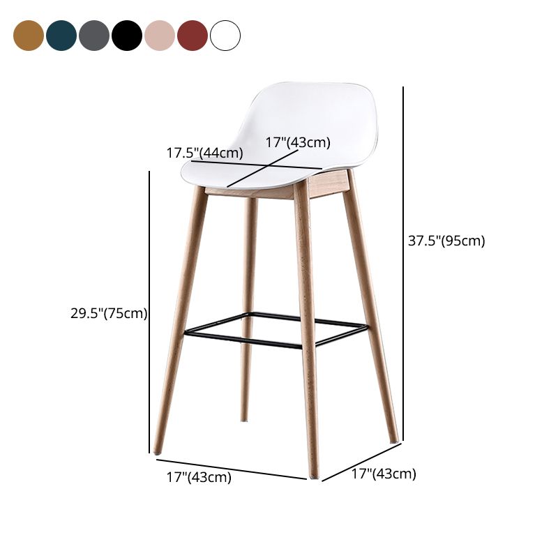 Nordic Style Plastic Wood Barstool 4 Legs Backrest Colorful Bar Stool, Set of 2 Clearhalo 'Bar Furniture' 'Bar Stools' 'bar_stools' 'furn' 'furn_bar_stools' 'furniture_bar_stools' 'Kitchen & Dining Furniture' 'kitchen&dining_furn' 'kitchen' 'kitchen_furn' Furniture' 1200x1200_f0a7938d-8377-43fe-8a65-39692ba9749e