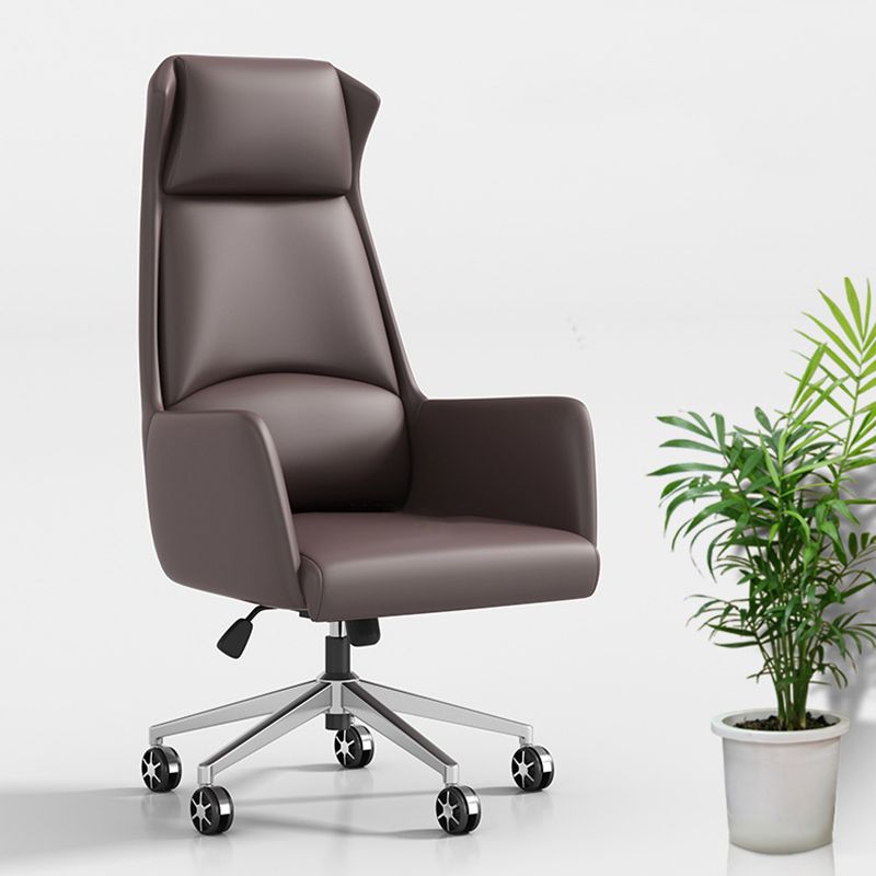 Silla moderna sin brazos para gerentes, silla de oficina de altura ajustable con ruedas