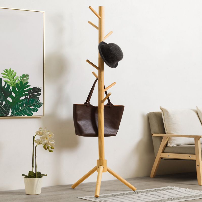 Wooden Hall Stand Entryway Hook Tripod Steady Hall Tree Coat Hanger Clearhalo 'Entry & Mudroom Furniture' 'furn' 'furn_hall_tree_coat_racks' 'Furniture' 'Hall Trees & Coat Racks' 'hall_tree_coat_racks' 1200x1200_f0a9bd33-f6f5-4762-940d-7f5d3ce5e61d