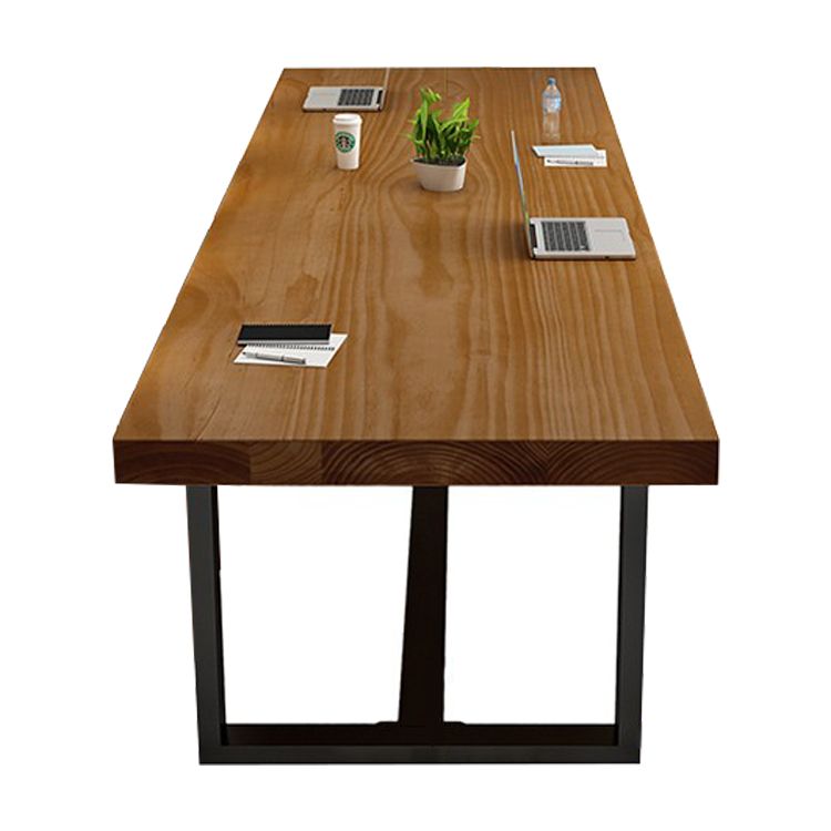 Bureau de bureau en bois massif moderne Base de traîneau 29.53 "Bureau d'écriture de haut