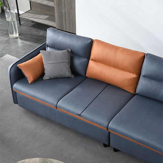 102.36"L x 62.99"W x 29.53"H Modern 4-Seat Cushion Back Sofa Track Arm Sectional Clearhalo 'furn' 'furn_sectionals' 'Furniture' 'furniture_sectionals' 'Living Room Furniture' 'Sectionals' 1200x1200_f0ab1a3c-ee7f-4a29-8d11-32eb71781038