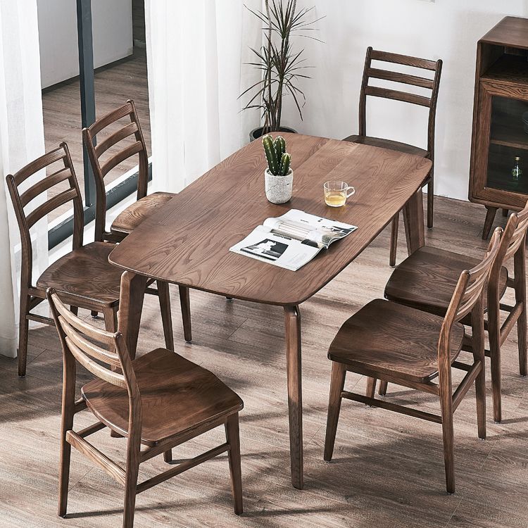 Solid Wood Dining Table Contemporary Style Dining Site Table with 4-foot Clearhalo 'Dining Tables & Seating' 'Dining Tables' 'dining_table' 'furn' 'furn_dining_table' 'Furniture' 'Kitchen & Dining Furniture' 1200x1200_f0aba54b-c68c-4f94-8e8b-87f3b6f4fa17