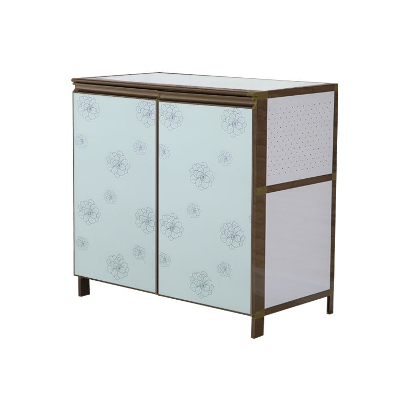 Modern White Metal Sideboard Tempered Glass Doors Cabinets Dining Server for Living Room Clearhalo 'buffet_sideboard' 'Buffets & Sideboards' 'furn' 'furn_buffet_sideboard' 'Furniture' 'furniture_buffet_sideboard' 'Kitchen & Dining Furniture' 1200x1200_f0abce04-26a4-4b65-a7b4-3aa851961bbb