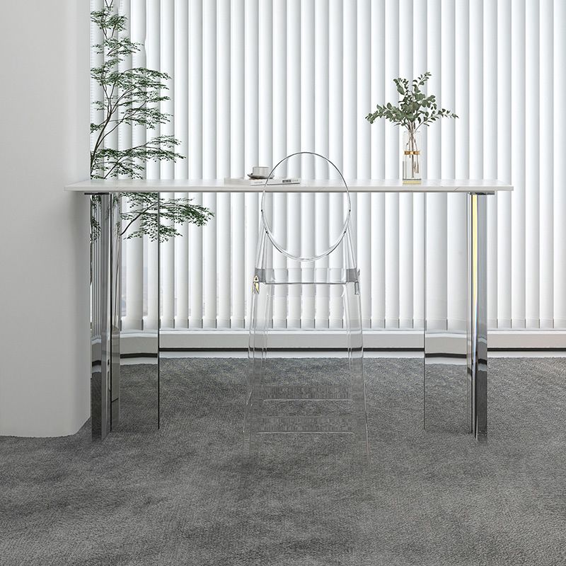 モダンな1/2/3ピースバーテーブルセット長方形の石のカウンターテーブルとアクリルスツール