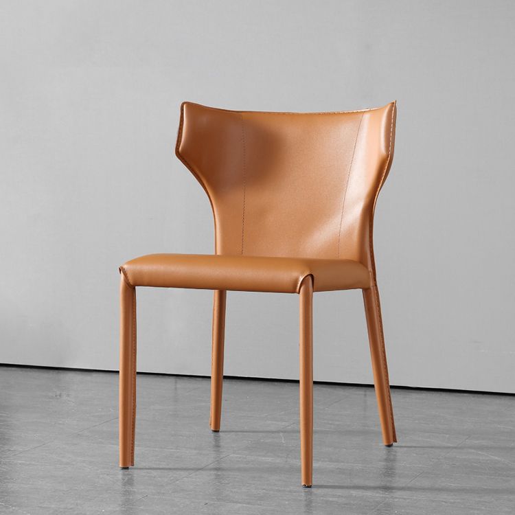 Modern Wingback Side Chair Matte Finish Leather Chair for Dining Room Clearhalo ' kitchen&dining_furn' 'Dining Chairs' 'Dining Tables & Seating' 'dining_chair' 'furn' 'furn_dining_chair' 'Furniture' 'furniture_dining_chair' 'Kitchen & Dining Furniture' 'kitchen' 1200x1200_f0ad371b-ff05-453b-a91e-b241e5e9329a