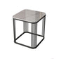 Modern Square Slate Top Side Table 21.6" Tall Iron Frame End Table