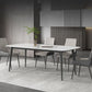 Contemporary White Rectangular Stone Dining Table with 4 Steel Foot Clearhalo 'Dining Tables & Seating' 'Dining Tables' 'dining_table' 'furn' 'furn_dining_table' 'Furniture' 'Kitchen & Dining Furniture' 1200x1200_f0af2082-a4ab-475b-a984-8d1b58a4c816