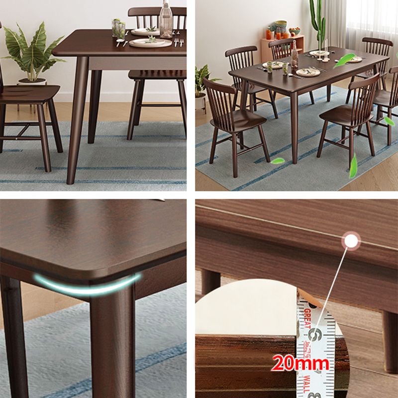 Contemporary Rectangle Dining Table Rubberwood Solid Wood Table with 4 Legs for Home Kitchen Dinner Clearhalo ' dining_table' 'Dining Tables & Seating' 'Dining Tables' 'furn' 'furn_dining_table' 'Furniture' 'furniture_dining_table' 'Kitchen & Dining Furniture' 'kitchen&dining_furn' 'kitchen' 'kitchen_dining_table' 1200x1200_f0afcffd-df24-47ab-8367-0f10e107dbbb