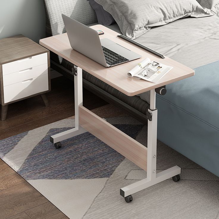 Wooden Contemporary Folding Desk Hight Adjustable Desk with Caster Wheels Clearhalo 'furn' 'furn_office_desk' 'Furniture' 'Office Desks' 'Office Furniture' 'office_desk' 1200x1200_f0aff255-3514-4850-80d6-bedce9994ab3