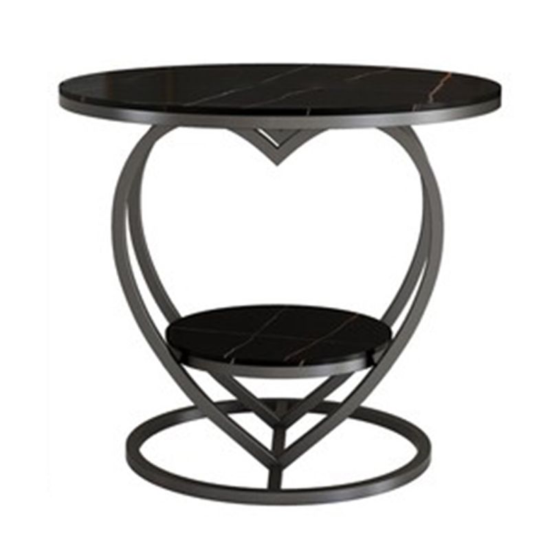 Modern 19.6"/23.6" Tall Round Slate Top Side Table Iron Abstract End Table Clearhalo 'Coffee & Accent Tables' 'End & Side Tables' 'end_side_tables' 'furn' 'furn_end_side_tables' 'Furniture' 'Living Room Furniture' 1200x1200_f0b1e3ae-6f48-463d-bc02-364ff51fcfec
