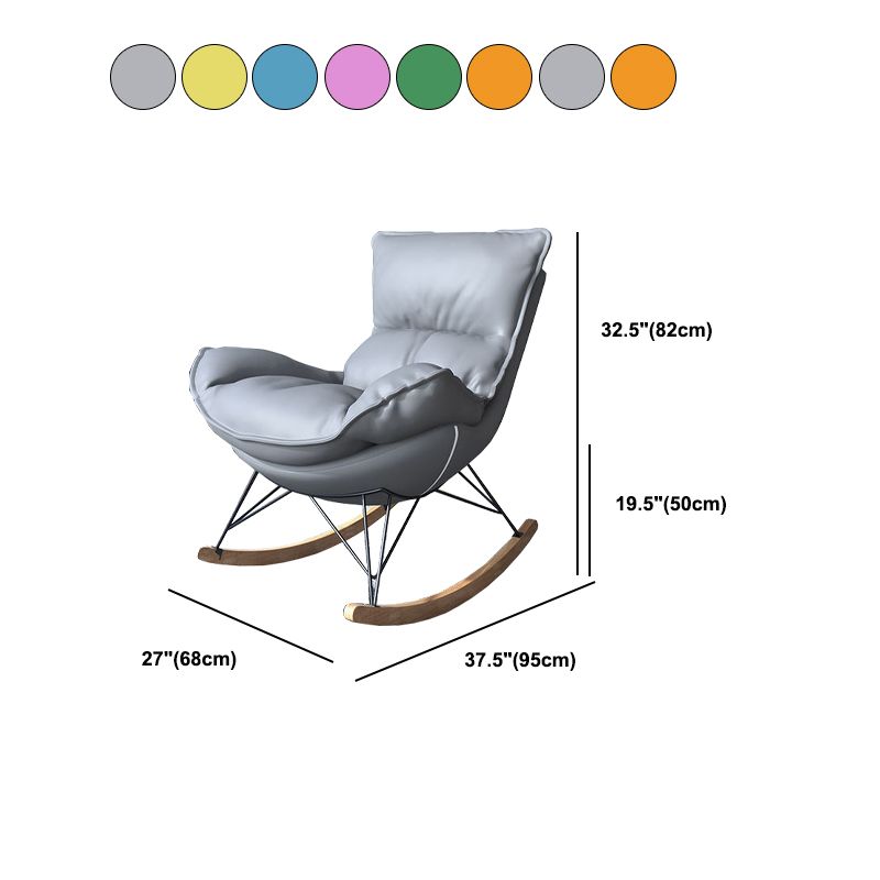 Chaise à bascule contemporaine Chaise de culbuteur en bois massif avec coussin de siège