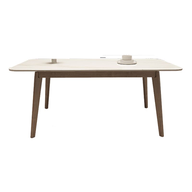 Medieval Modern Sintered Stone Top Dining Table Rectangle Table with Wooden 4 Legs Clearhalo 'Dining Tables & Seating' 'Dining Tables' 'dining_table' 'furn' 'furn_dining_table' 'Furniture' 'furniture_dining_table' 'Kitchen & Dining Furniture' 'kitchen' 'kitchen_dining_table' 1200x1200_f0b267c7-2881-4646-bbc0-dd1c2fa9840e
