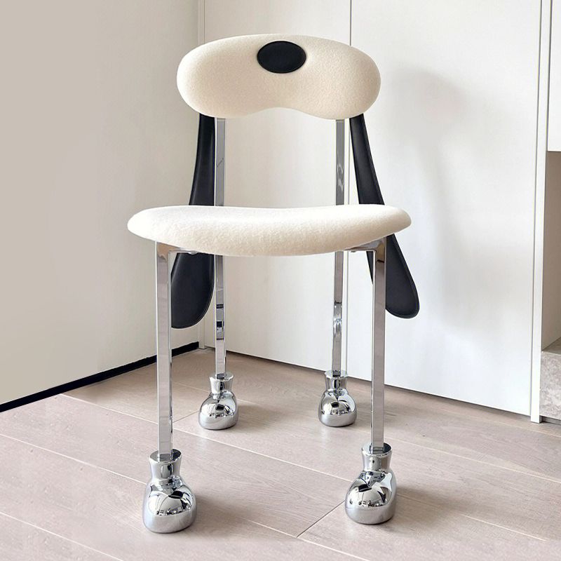 Stainless Steel Frame Armless Dining Chair Upholstered Side Chair for Home Clearhalo 'Dining Chairs' 'Dining Tables & Seating' 'dining_chair' 'furn' 'furn_dining_chair' 'Furniture' 'Kitchen & Dining Furniture' 1200x1200_f0b2f03d-ec03-4acf-9cf2-1dfdf05970dd