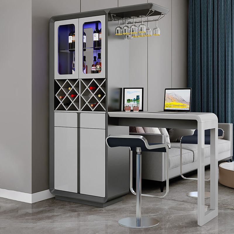 Modern Rectangle Wood Counter Table 2/3 Pieces Bar Table Set with Lockers for Living Room Clearhalo 'Bar Furniture' 'furn' 'furn_home_bar_bar_sets' 'Furniture' 'Home Bars & Bar Sets' 'home_bar_bar_sets' 'Kitchen & Dining Furniture' 1200x1200_f0b321e6-6155-48d1-8051-831ba9a8fbc7