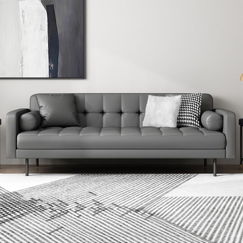 Glam Tufted Biscuit Back Standard Living Room Faux Leather Sofa Clearhalo 'furn' 'furn_sofas' 'Furniture' 'Living Room Furniture' 'Sofa' 'sofas' 1200x1200_f0b3acd1-3b14-4f8f-9fe6-1e65b425463e