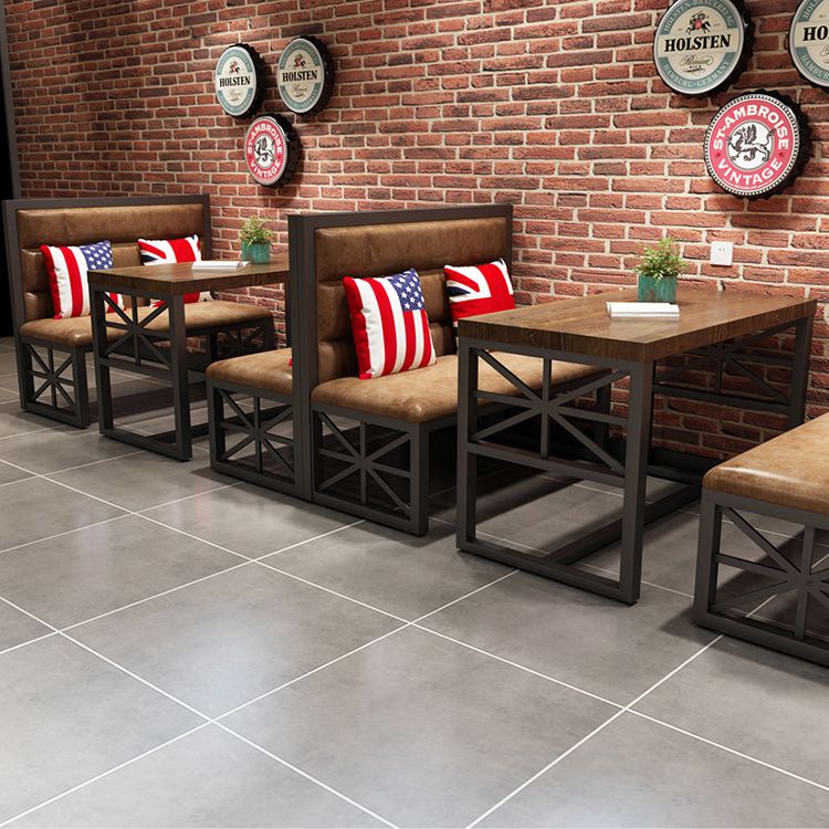 Industrial Solid Wood Dining Table Brown Rectangle Table with Black Frame for Dinning Room Clearhalo ' dining_table' 'Dining Tables & Seating' 'Dining Tables' 'furn' 'furn_dining_table' 'Furniture' 'furniture_dining_table' 'Kitchen & Dining Furniture' 'kitchen&dining_furn' 'kitchen' 'kitchen_dining_table' 1200x1200_f0b44021-91cd-4507-8b08-7c39f061d16a