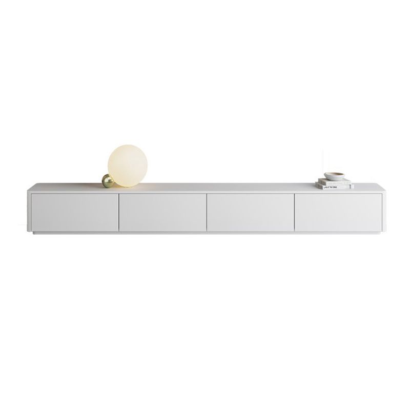 Supporto TV moderno in legno da 16" con contenitore chiuso, supporto TV bianco con cassetti