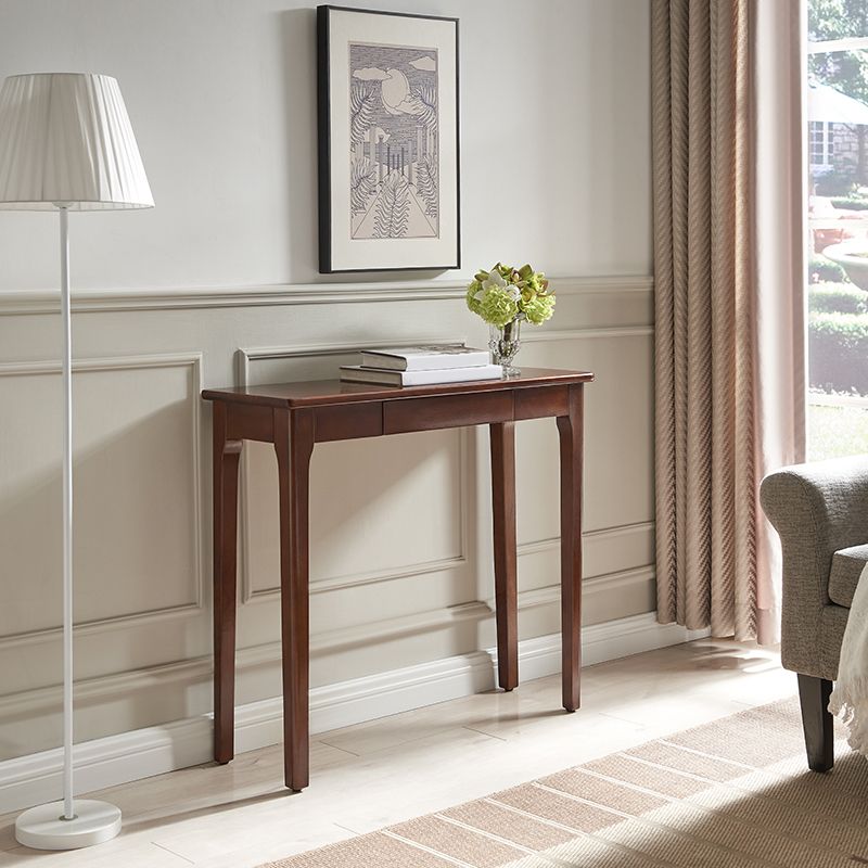 Tavolo da console in legno a 4 gambe a 4 gambe con archiviazione