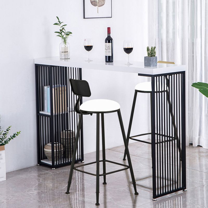 Modern White Marble Table with Rectangle Table Top Sled Table - 42" H Clearhalo 'Bar Furniture' 'Bar Tables' 'bar_tables' 'furn' 'furn_bar_tables' 'Furniture' 'furniture_bar_tables' 'Kitchen & Dining Furniture' 1200x1200_f0b76a48-6e37-4b22-ada0-a092f8a89d8d